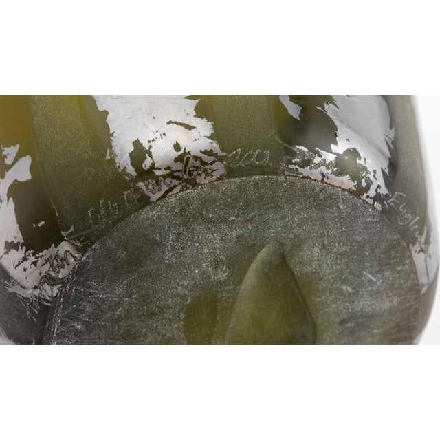 Adam Aaronson Silver Striped Glass Vase, 2001 For Sale - Image 12 of 14