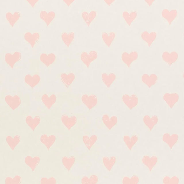 Schumacher x Molly Mahon Hearts Wallpaper in Pink For Sale In New York - Image 6 of 6
