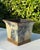 English Vintage British Colonial Botanical Decoupage Square Cachepot With Antiqued Gold Trim For Sale - Image 3 of 10