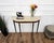 Mid-Century Italian Wooden Brass Console Table with Marble Top, 1950s For Sale - Image 4 of 8
