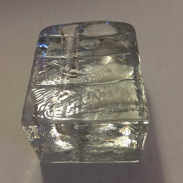 MidCentury Modern Solid Molten Glass Cube Bud Vase Chairish