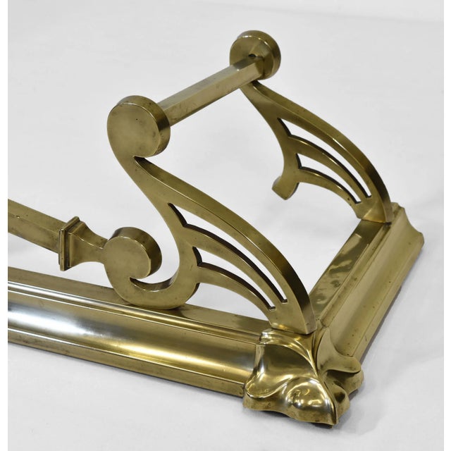Antique Edwardian Brass Fireplace Fender, 1900s For Sale - Image 3 of 7