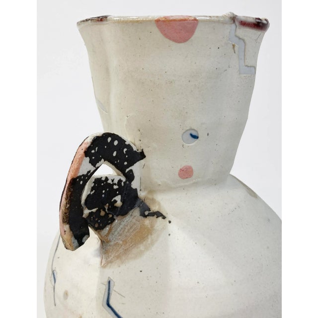 Ivory Vintage Hand-Painted Pottery Urn* For Sale - Image 8 of 12