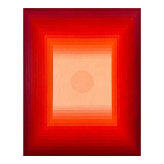 Contemporary Abstract Acrylic on Canvas "Focus Amongst Noise 2 (Orange DPP / Red Violet)" by Andy Harwood For Sale