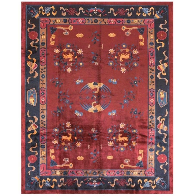 1900s Antique Chinese Art Deco Rug - 9'4" X 11'6" For Sale In New York - Image 6 of 6