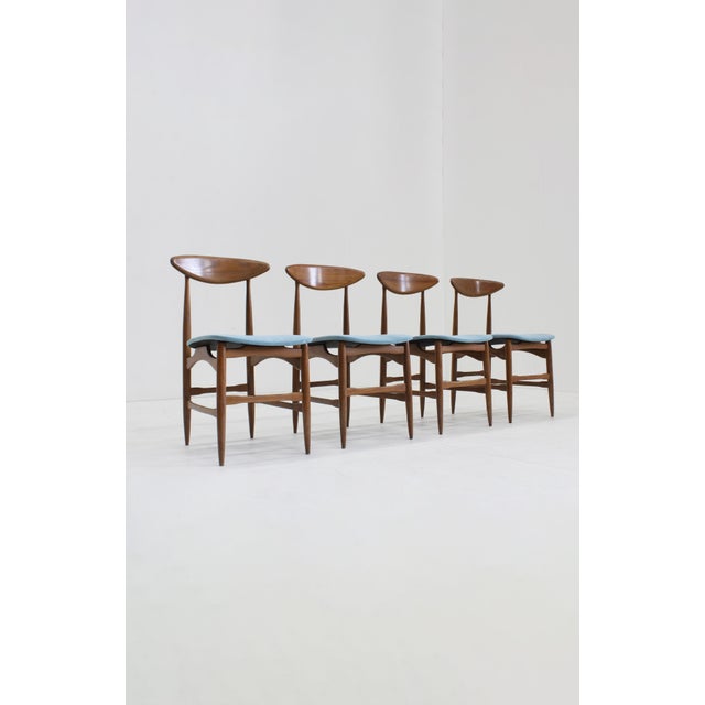 Wood Vintage Italian Dining Room Chairs, 1960s, Set of 4 For Sale - Image 7 of 11