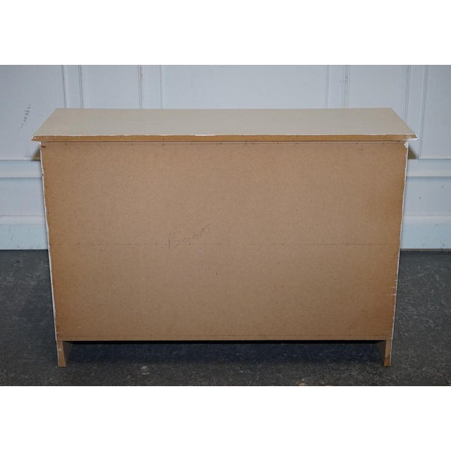 Minimalist Painted White Cupboard with Brass Knobs For Sale - Image 13 of 14