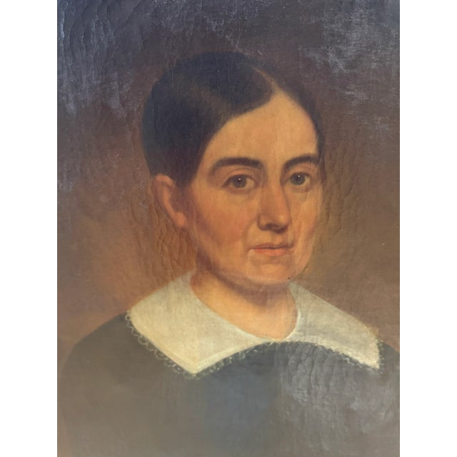 Figurative 19th Century Portrait, Painting of Woman Oil on Canvas For Sale - Image 3 of 4