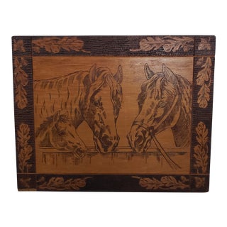 1940s Carved Wooden Horse Wall Hanging For Sale