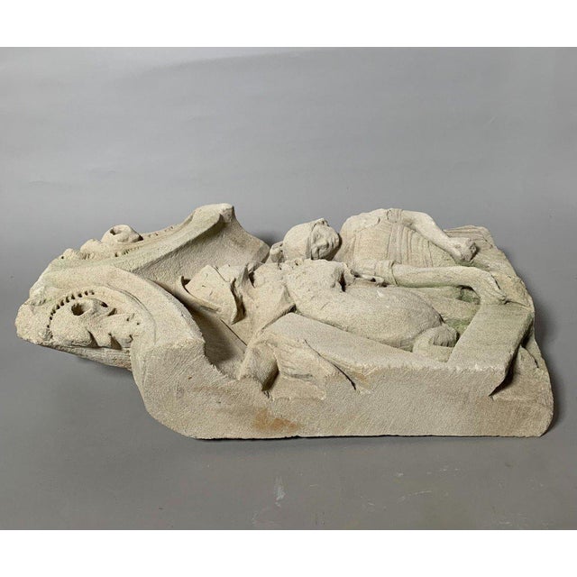 High-relief limestone sculpture, 15th century, Stations of the Cross For Sale - Image 6 of 6