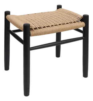 Modernist Stool in Ebonized Ash and Danish Cord. Designed and Crafted by Val Khvan