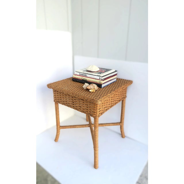 Early 21st Century Wicker End Table For Sale - Image 5 of 12