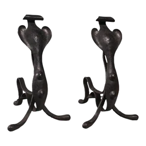 1900s Pair of Antique Victorian English Fireside Tool Rests