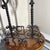 Antique Spanish Wrought Iron Scrolled Spiral Fireplace Andirons Firedogs For Sale - Image 4 of 9