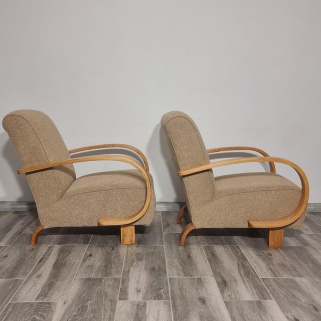 Art Deco Lounge Chairs by Jindřich Halabala, 1950s, Set of 2, in Restored conditions. Designed 1950 to 1959 I have...