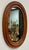 Farmhouse Vintage Primitive Oval Beveled Wood Wall Mirror For Sale - Image 3 of 6