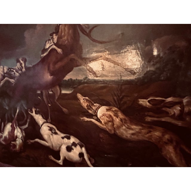 Early 19th Century Deer Cornered by a Pack of Hounds-Stag Hunt- Un-Framed For Sale In Palm Springs - Image 6 of 6