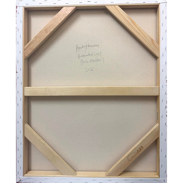 Textile Contemporary Abstract Acrylic on Canvas "Extended Light (Rose Madder)" by Andy Harwood For Sale - Image 7 of 7