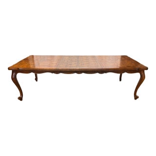 Vintage Century French Country Style Oak Parquet Extension Dining Table For Sale
