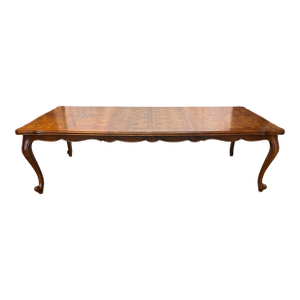 Vintage Century French Country Style Oak Parquet Extension Dining Table
