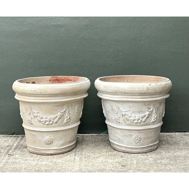 Vintage Italian Terracotta Planters - A Pair For Sale - Image 4 of 14