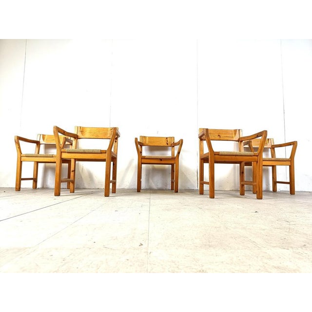 Vintage Scandinavian Pinewood Dining Chairs from GM Mobler, 1960s, Set of 5 For Sale - Image 6 of 13