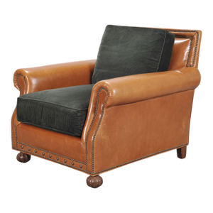 Ralph Lauren Italian Aran Isles Leather Mahogany Club Chair