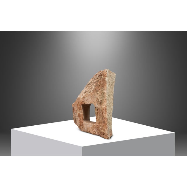 One of One Abstract Organic Modern "Window" Sculpture Carved in Solid Pink Alabaster Attributed to Mark Leblanc for Leblanc Studios, Usa, C. 2020s For Sale In Orlando - Image 6 of 12