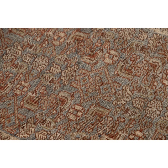 Gray Antique Bidjar Handmade Floral Wool Runner in Gray and Rust Color From the 1890s For Sale - Image 8 of 8