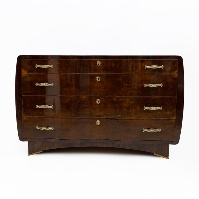 Art Deco Italian Thuja Root Curved Chest of Drawers, 1930s For Sale - Image 3 of 10