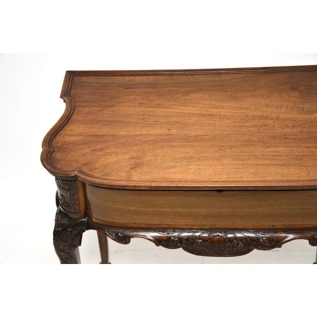 Antique Victorian Carved Walnut Console Table, 1860s For Sale - Image 9 of 16