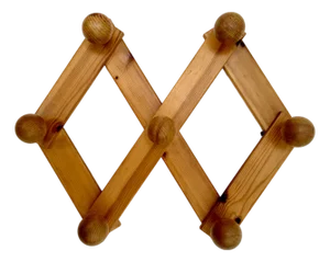 Large Danish Coat Rack in Pine Wood, 1970s
