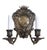 American Pair Antique American Coat of Arms Crown Silver Plate Bronze Wall Sconces C&A For Sale - Image 3 of 17
