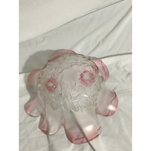Pink 1970s Walther Glass Mikasa Pink Rosella Crystal Serving Tray and Bowl For Sale - Image 8 of 10