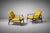 Mid-Century Modern Armchairs in Metal, Walnut, and Fabric from Finn Juhl, Set of 2 For Sale - Image 3 of 18