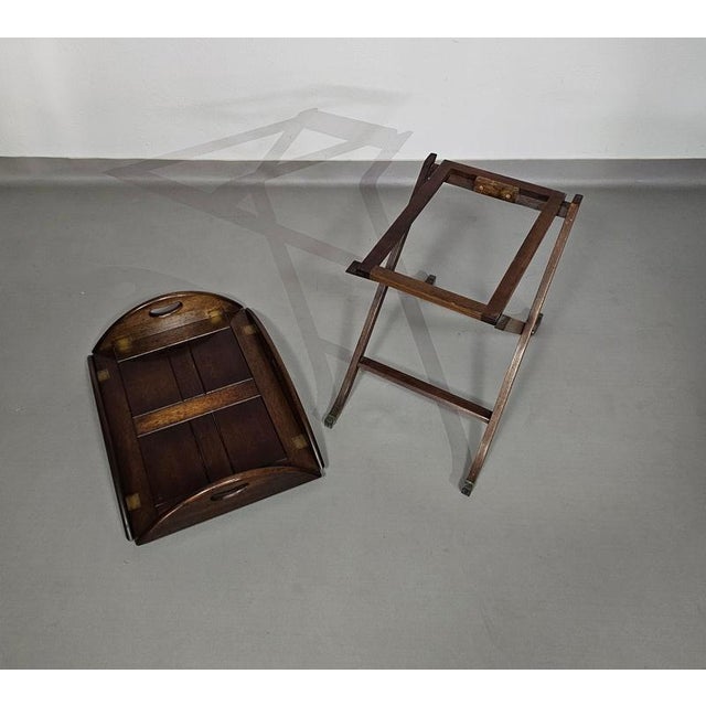 Victorian Style Foldable Serving Butler's Tray with Side Table For Sale - Image 18 of 18