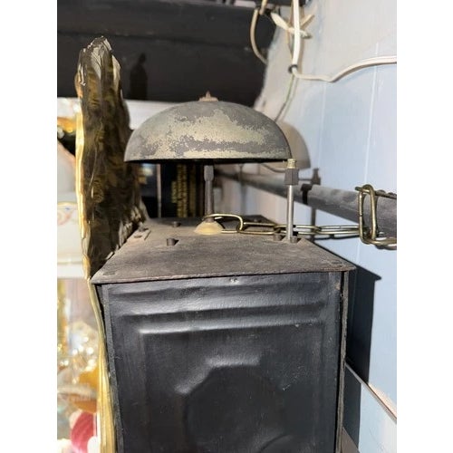 Antique Brass Wall Mount Comtoise Clock Marked Camps a Monein For Sale In Minneapolis - Image 6 of 12