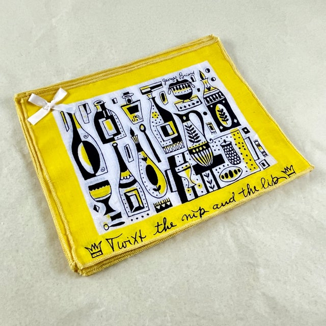 George Briard Cocktail Napkins -Twixt the Nip & the Lib, S/8 Boxed For Sale In Philadelphia - Image 6 of 12