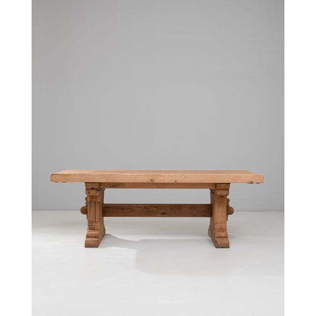 20th Century French Oak Trestle Dining Table For Sale - Image 16 of 18
