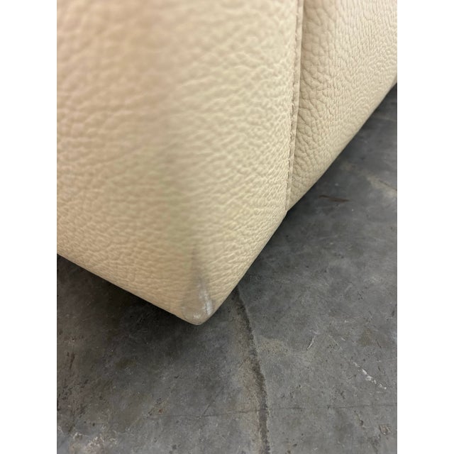 Vintage Roche Bobois Cream Leather Sofa For Sale - Image 10 of 10