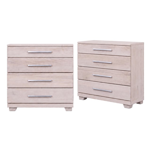 Mid-Century Modern Raymond Lowey Cerused Chests for Mengel Furniture - Pair For Sale