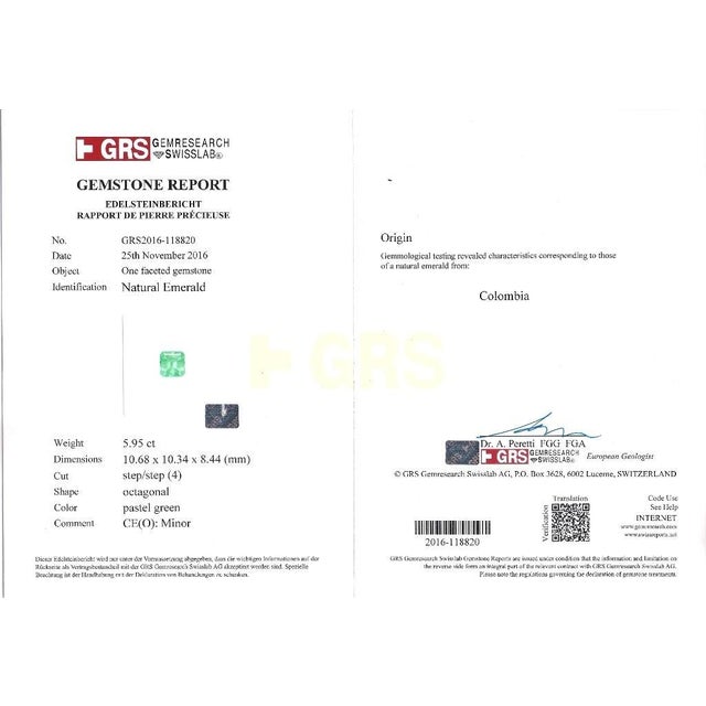 Metal 15 Carat Colombian Minor Oil Emerald & Diamond Dangle Earrings in 18k White Gold - 2 Pieces For Sale - Image 7 of 8