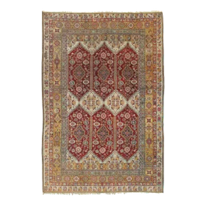 Antique Indian Agra Carpet, Indian Rugs, Oriental Rugs, Red, Gold, 5'10" x 9'8"
