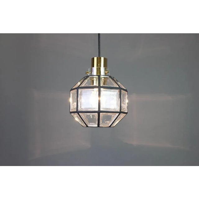 1960s Iron and Clear Glass Pendant Lights from Limburg, Germany, 1960s For Sale - Image 5 of 6