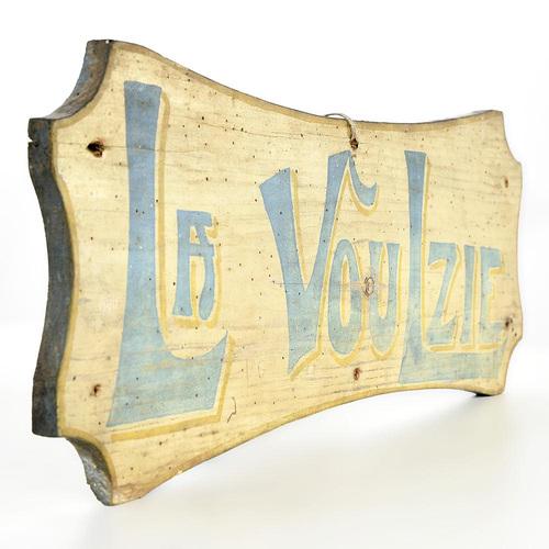 Wooden La Voulzie Sign For Sale - Image 3 of 6