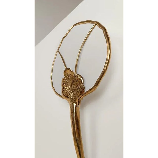 Large Italian Floral Sculptural Brass Wall Sconce, 1970s For Sale - Image 14 of 18