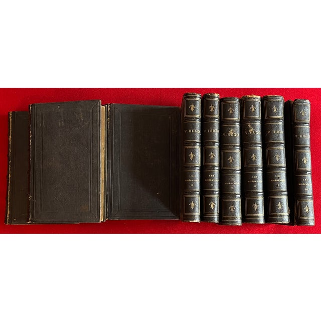 Victorian Fine Bindings - Set of Books in French Language - Victor Hugo "Les Miserables 1863 - 10 Volumes For Sale - Image 3 of 11