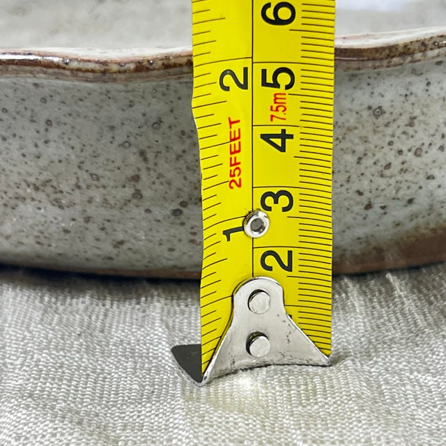 Late 20th Century Handmade Studio Pottery Pie Dish With Cobalt Floral Motif For Sale - Image 9 of 12