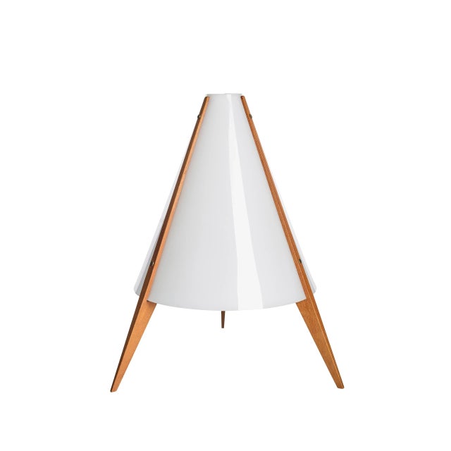 Unusual table lamp by Hans Agne Jakobsson made of acrylic and teak, 1950s This piece has an attribution mark, I am sure...
