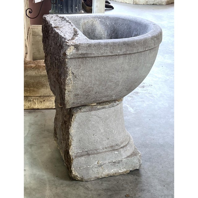 19th Century Two-Piece French Wall Fountain Basin in Burgundian Bluestone For Sale - Image 18 of 18